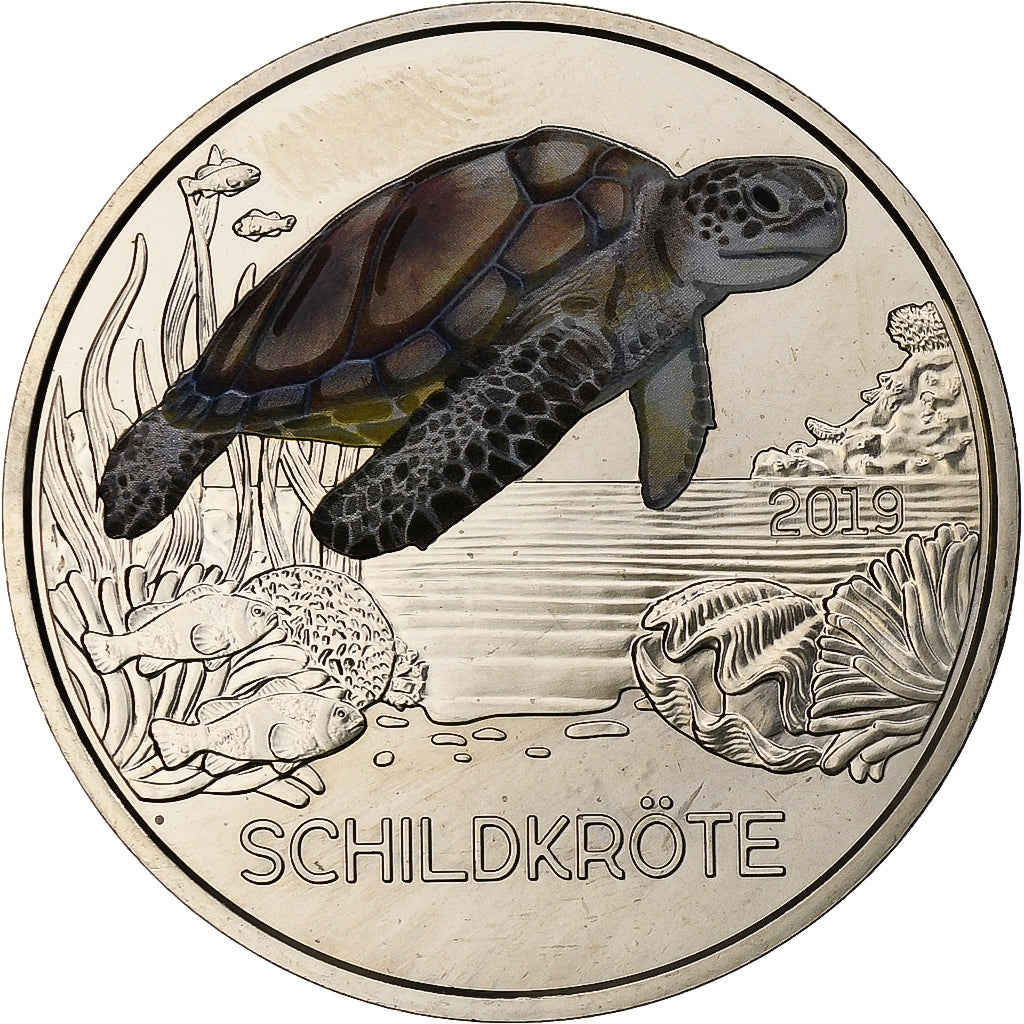 Austria, 3 Euro, Colorful Creatures - Turtle, 2019, Vienna, Copper-nickel