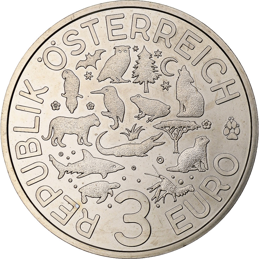 Austria, 3 Euro, Colorful Creatures - Turtle, 2019, Vienna, Copper-nickel