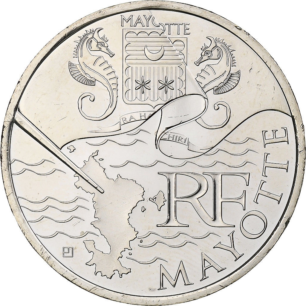 France, 10 Euro, Mayotte, 2011, Pessac, Silver, MS(63), KM:1726