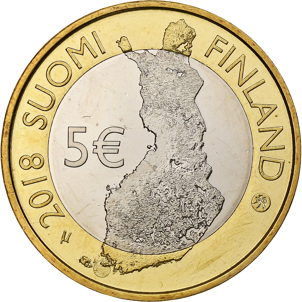 Finlandia, 5 Euro, Archipelago Sea, 2018, Vantaa, Bi-metallico, SPL