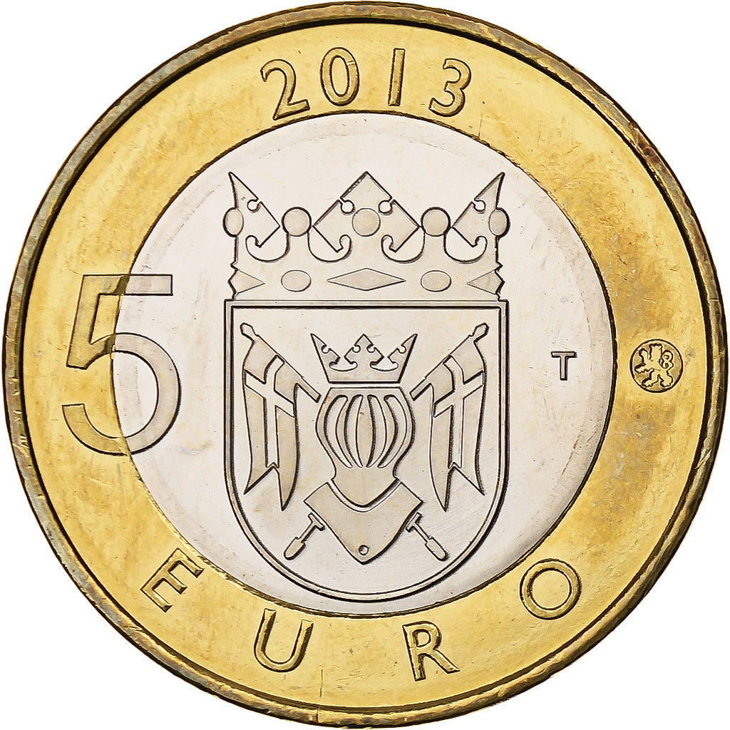 Finlandia, 5 Euro, Turku Cathedral, 2013, Vantaa, Bimetálico, SC