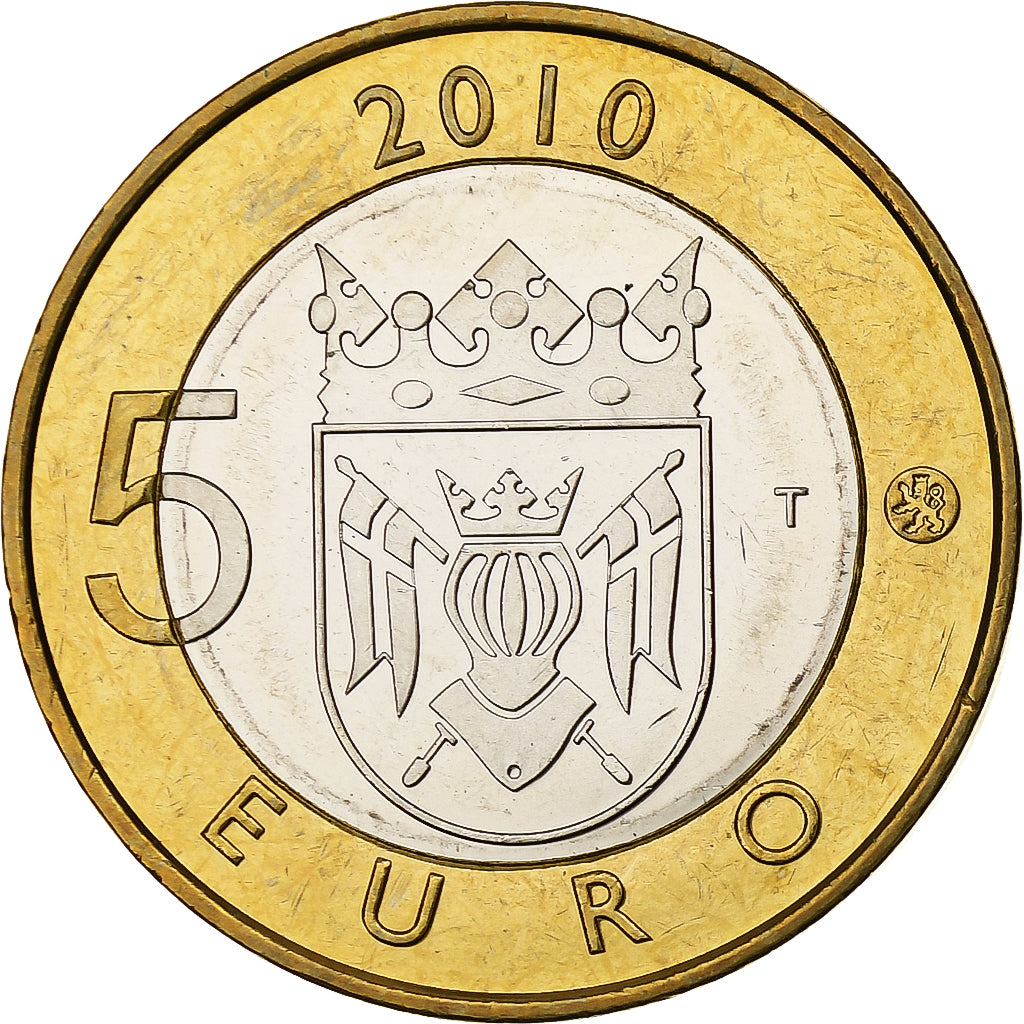 Finlândia, 5 Euro, Finland Proper, 2010, Vantaa, Bimetálico, MS(63)