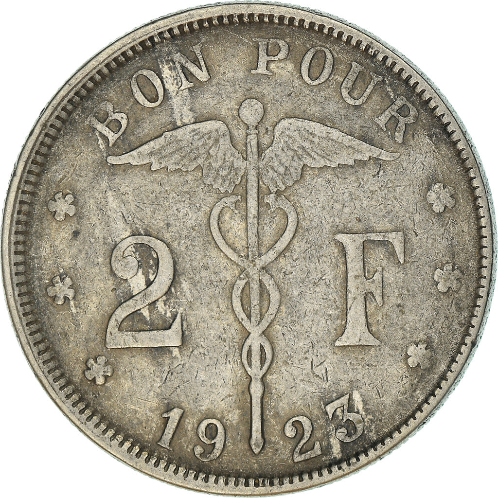 Coin, Belgium, Albert I, Bonnetain, 2 Francs, 1923, Brussels, Bon Pour