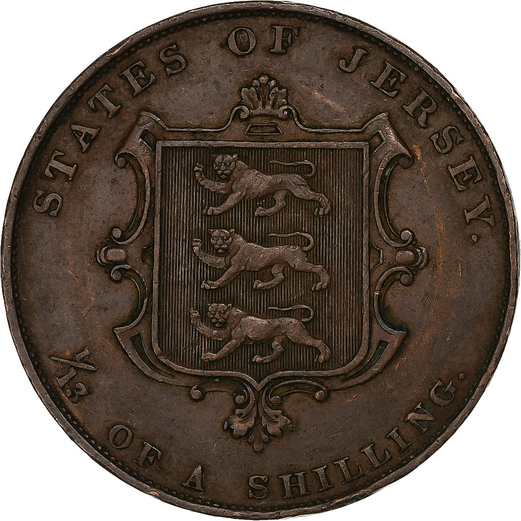 Jersey, Victoria, 1/13 Shilling, 1858, Cuivre, TTB, KM:3