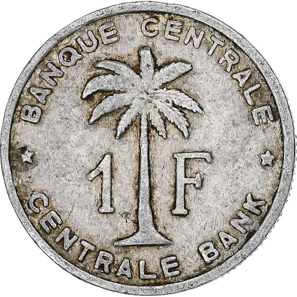 Belgian Congo, Baudouin I, 1 Franc, 1958, Brussels, Aluminum, VF(20-25)