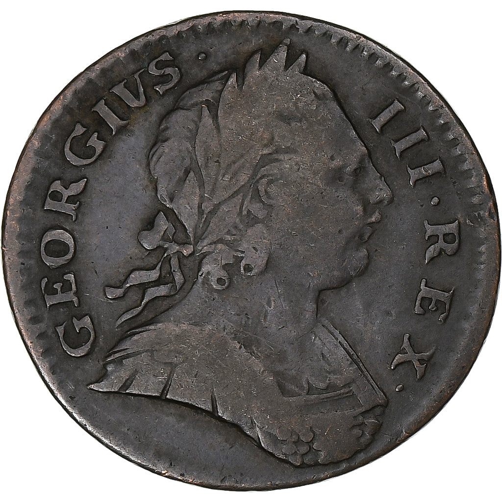 Gran Bretaña, George III, Farthing, 1773, Royal Mint, Cobre, BC+