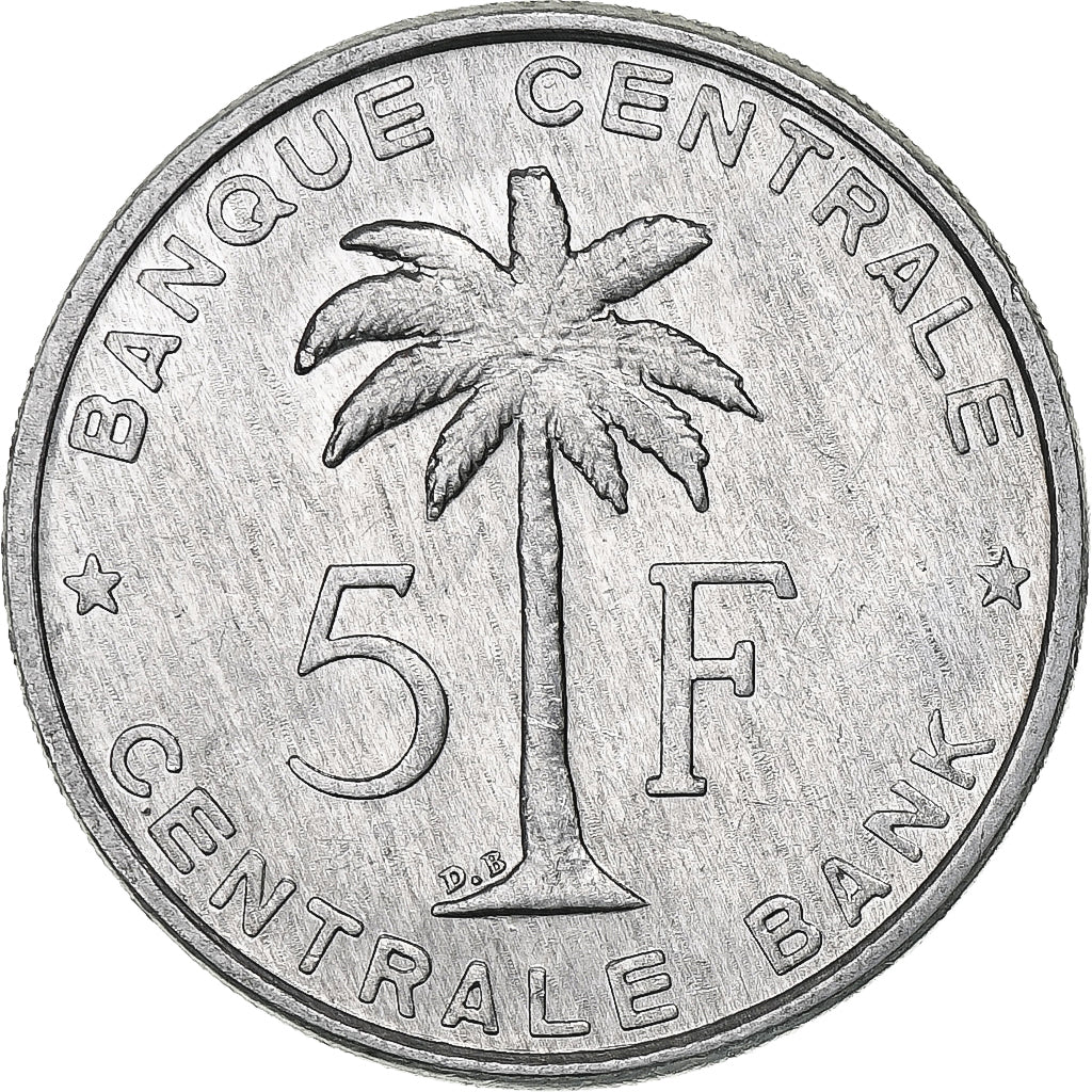 Belgian Congo, Baudouin I, 5 Francs, 1959, Brussels, Aluminum, AU(50-53)