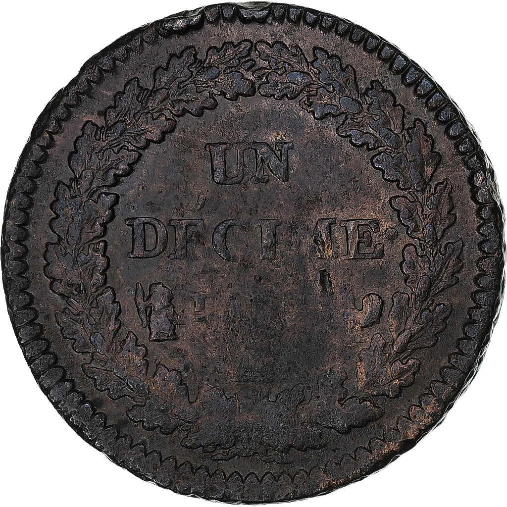 Frankreich, Decime, Dupré, Uncertain date, Paris, Kupfer, S, Gadoury:187