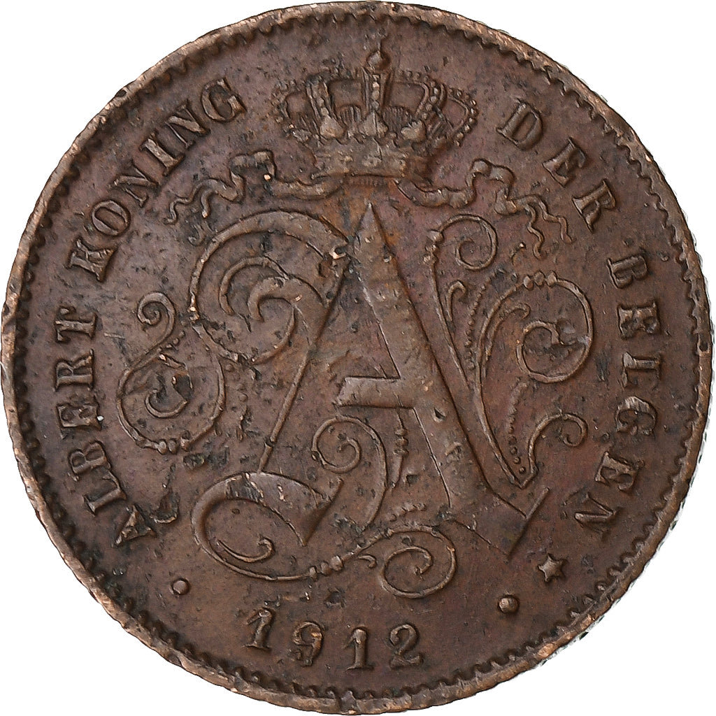 Belgien, Albert I, Centime, 1912, Brussels, Kupfer, SS