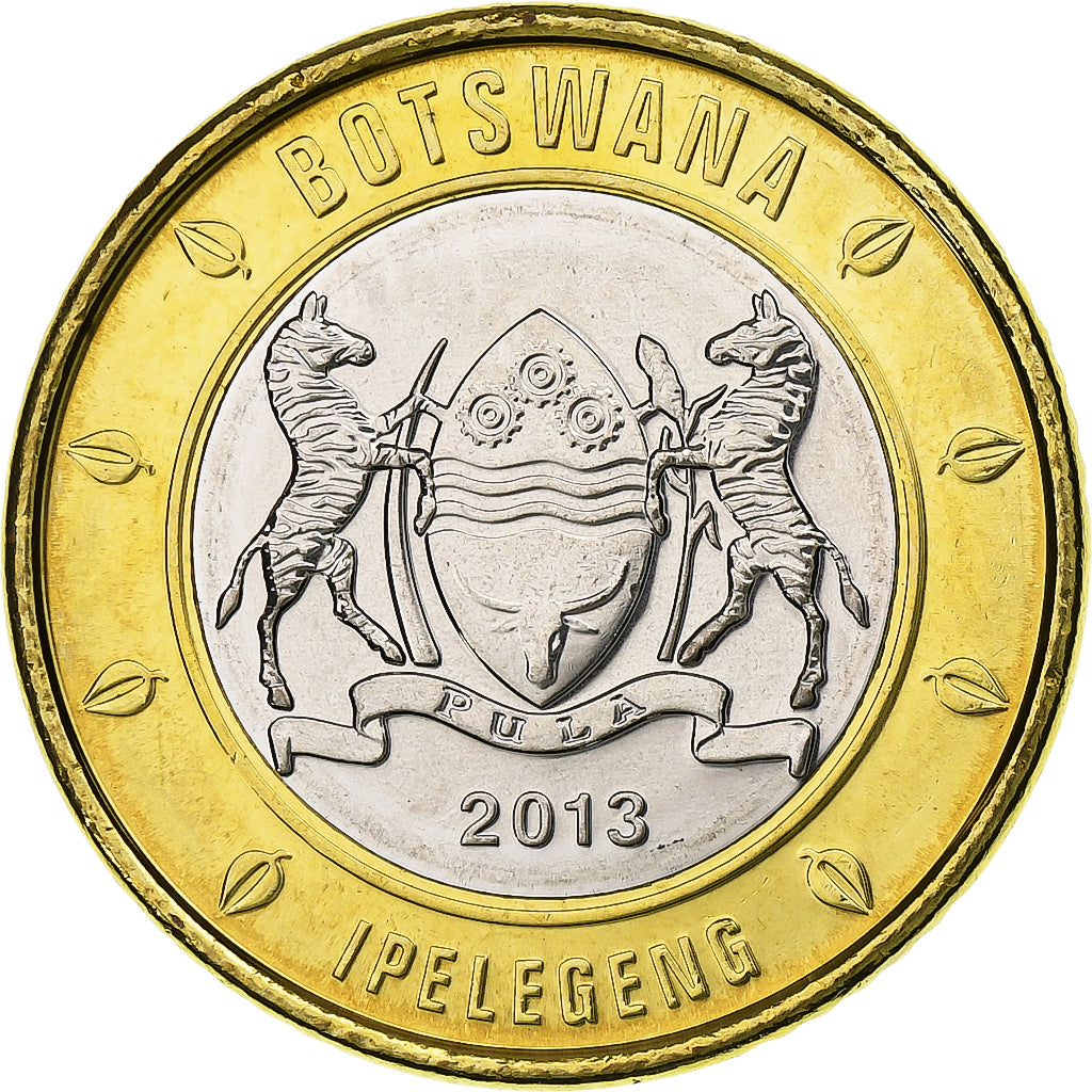 Botsuana, 5 Pula, 2013, Royal Canadian Mint, Bimetálico, SC