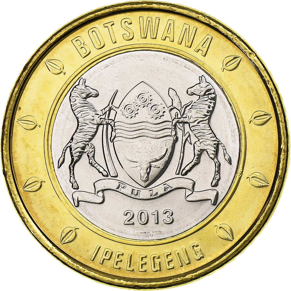 Botswana, 5 Pula, 2013, Royal Canadian Mint, Bi-Metallic, MS(63)