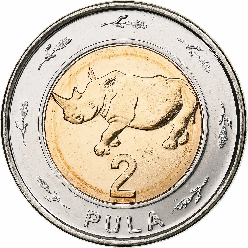 Botswana, 2 Pula, Rhinocéros, 2013, Royal Canadian Mint, Bi-Metallic, MS(63)
