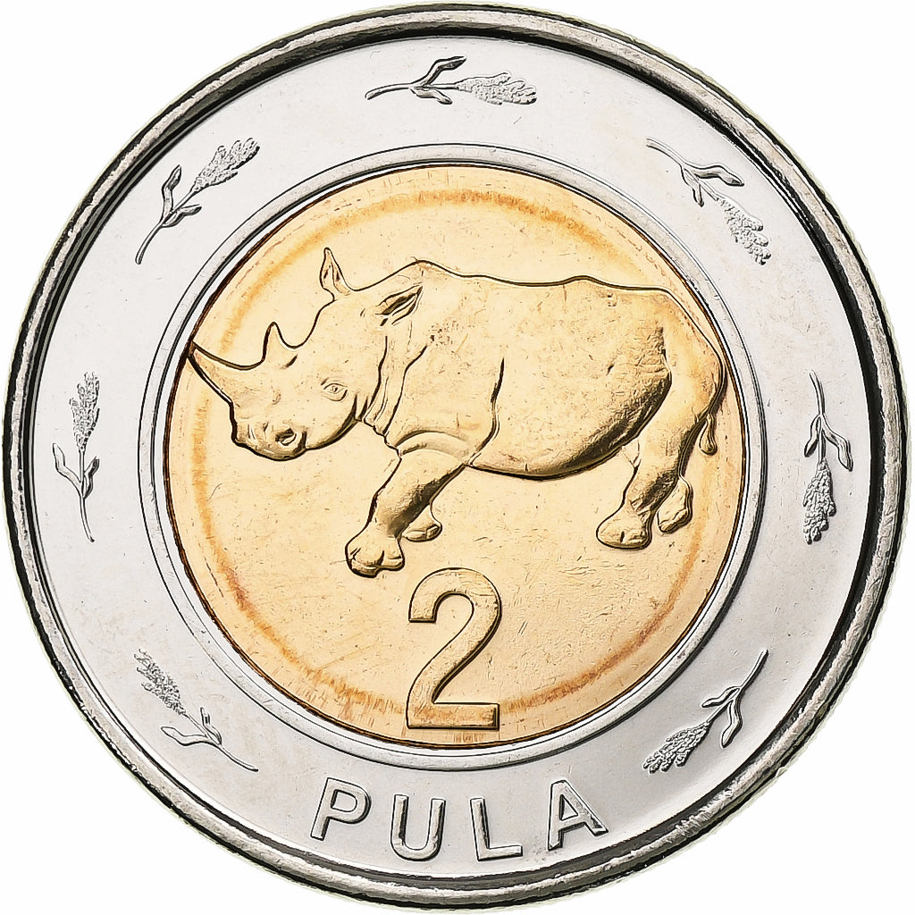 Botswana, 2 Pula, Rhinocéros, 2013, Royal Canadian Mint, Bimetaliczny, MS(63)