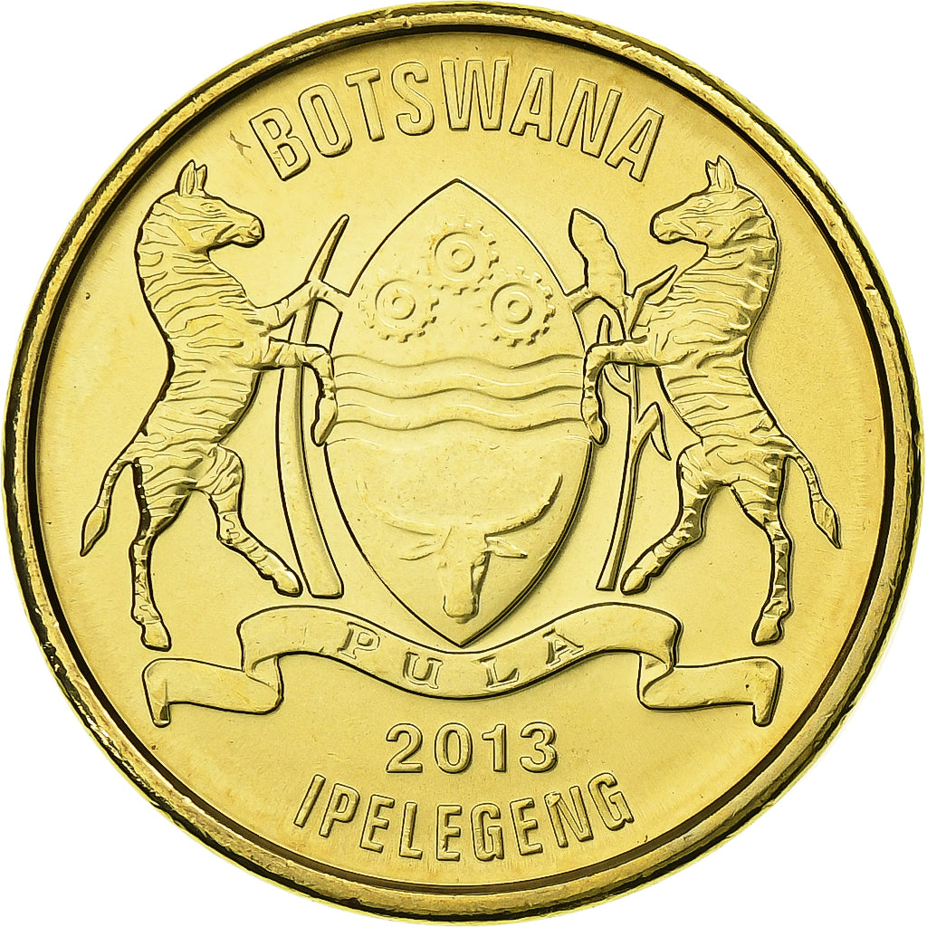 Botswana, 1 Pula, Zebra, 2013, Royal Canadian Mint, Mosiądz platerowany stalą
