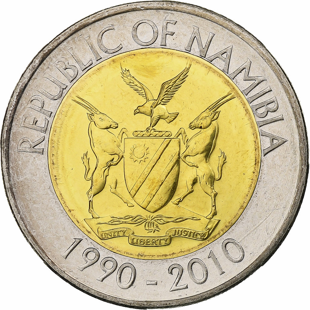 Namibia, 10 Dollars, 20th Anniversary - Bank of Namibia, 2010, Llantrisant