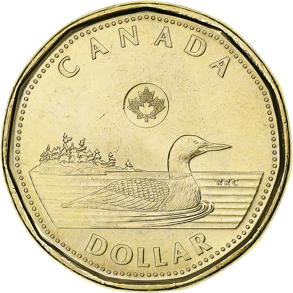 Canada, Dollar, Black-throated loon, 2023, Royal Canadian Mint, Brass plated