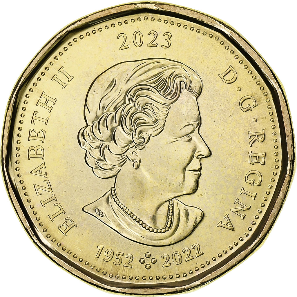Canada, Dollar, Black-throated loon, 2023, Royal Canadian Mint, Mosiądz