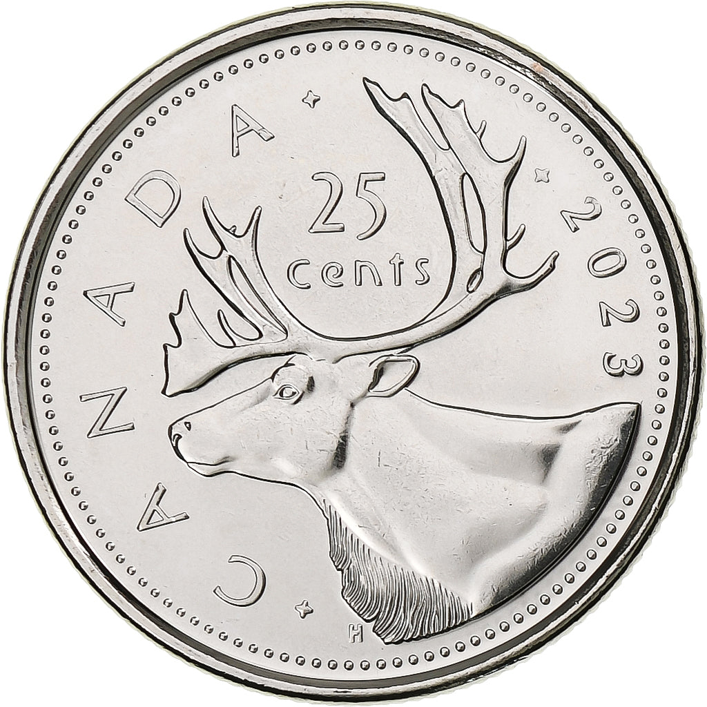 Canada, 25 Cents, Caribou, 2023, Royal Canadian Mint, Nickel plaqué acier, SPL