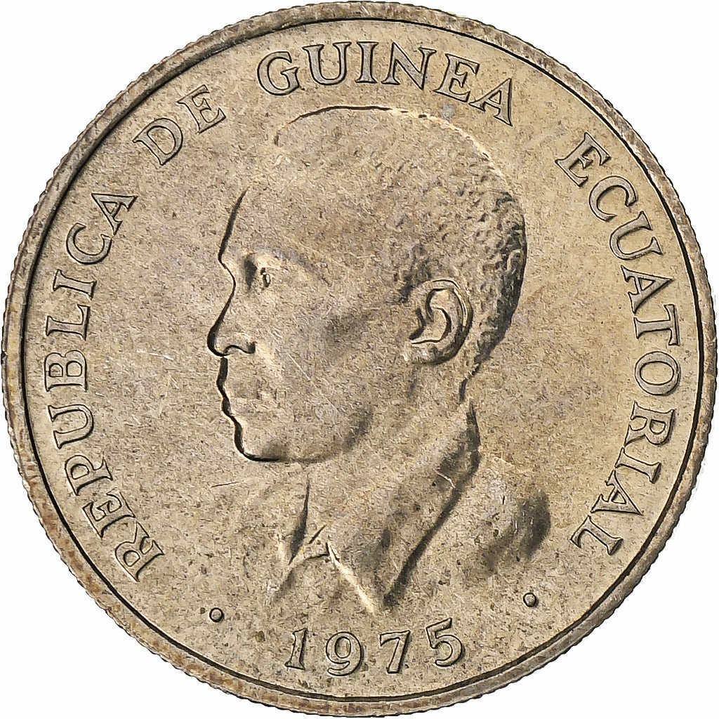 Equatorial Guinea, 5 Ekuele, 1975, Llantrisant, Cupronickel, VZ