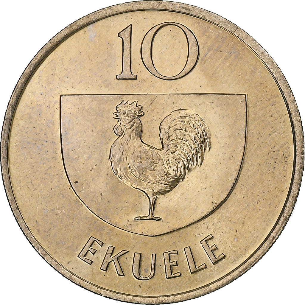 Equatorial Guinea, 10 Ekuele, 1975, Llantrisant, Cupronickel, MS(60-62)