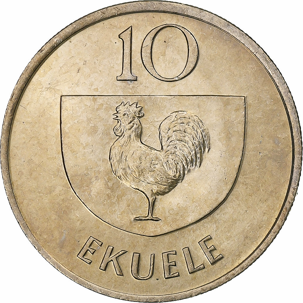 Equatorial Guinea, 10 Ekuele, 1975, Llantrisant, Cupronickel, MS(60-62)