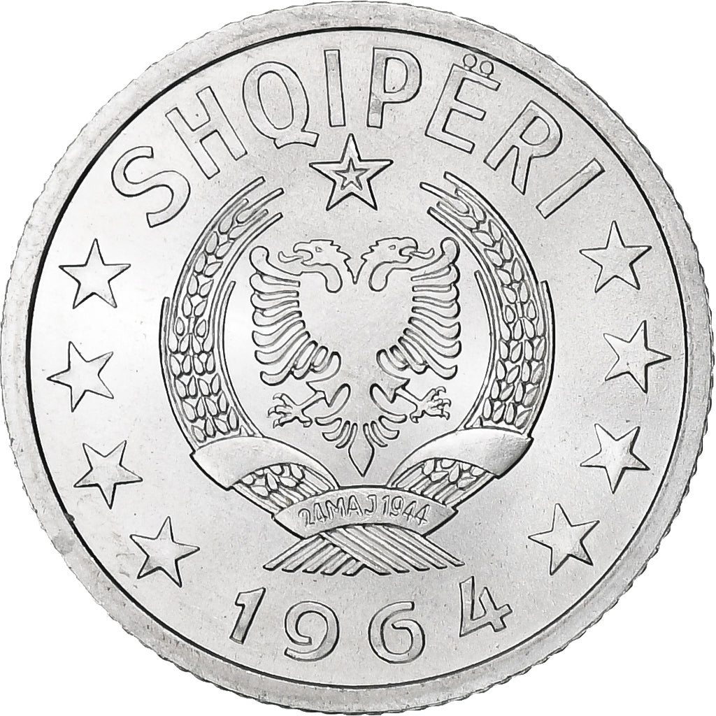 Albanie, 5 Qindarka, 1964, Aluminium, SPL