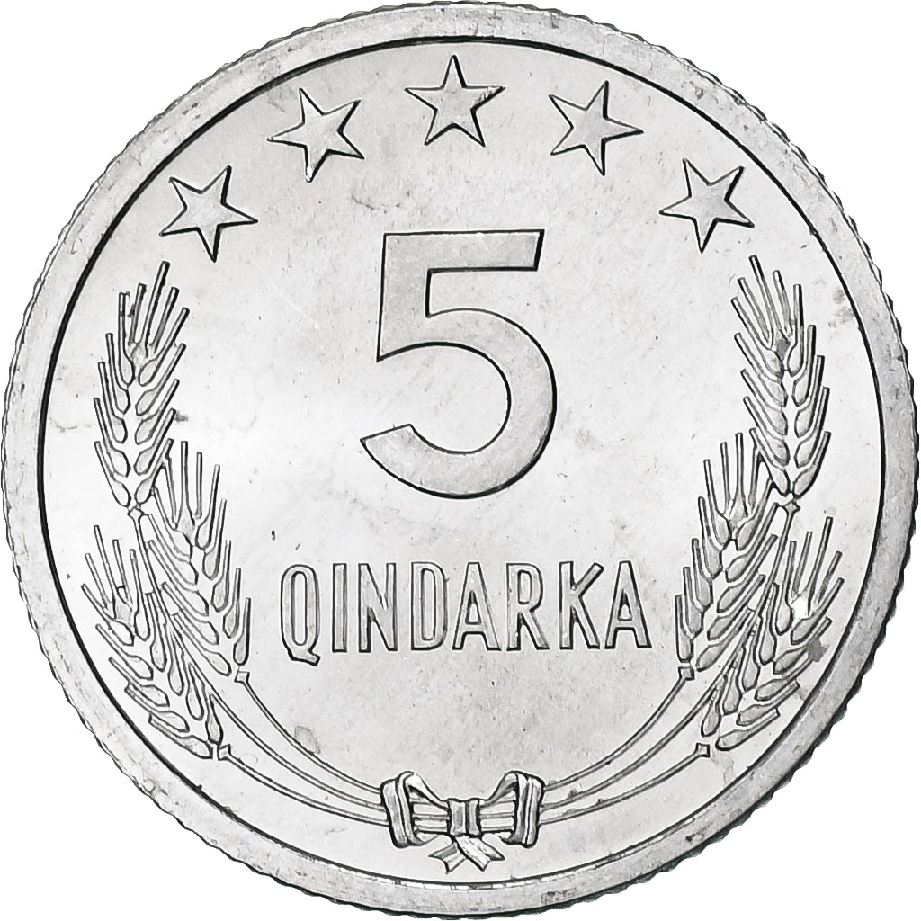 Albanië, 5 Qindarka, 1964, Aluminium, UNC-