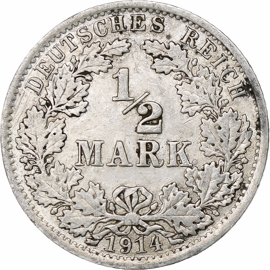 Deutschland, Wilhelm II, 1/2 Mark, 1914, Berlin, Silber, VZ