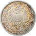 Germany, Wilhelm II, 1/2 Mark, 1915, Stuttgart, Silver, MS(60-62)