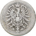 Alemania, Wilhelm I, Mark, 1875, Dresden, Plata, BC+, KM:14