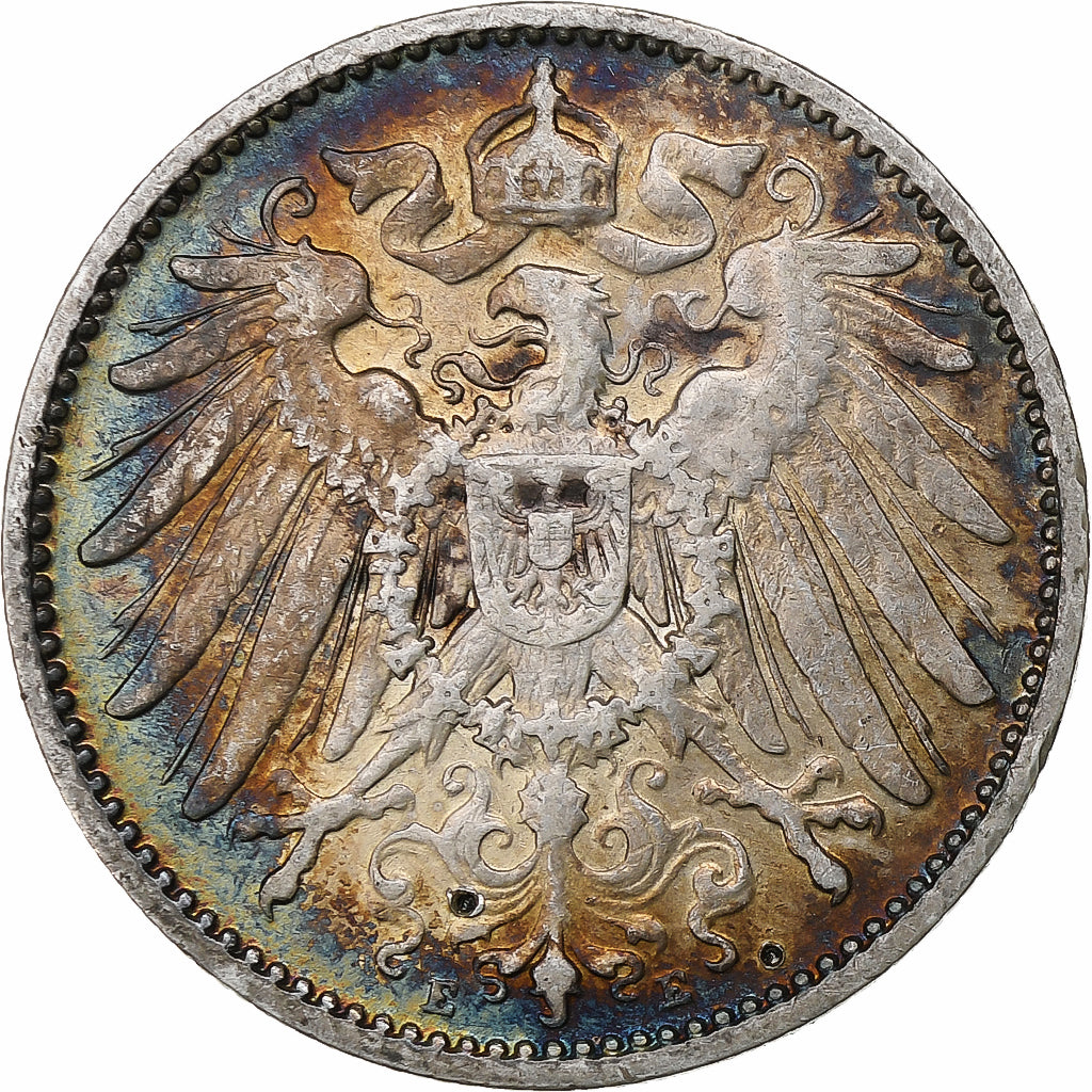 Alemania, Wilhelm II, Mark, 1907, Muldenhütten, Plata, MBC+, KM:14