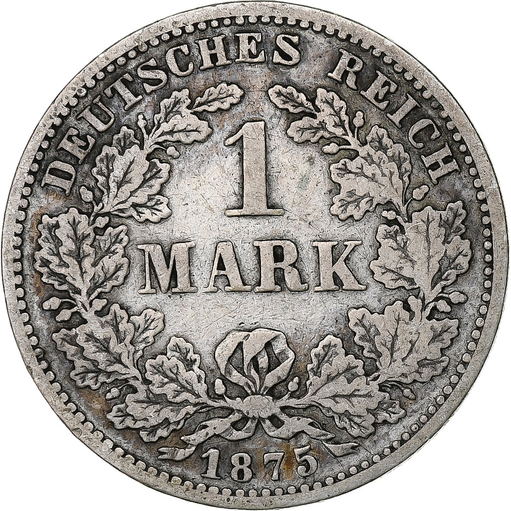 Germany, Wilhelm I, Mark, 1875, Stuttgart, Silver, AU(55-58), KM:14