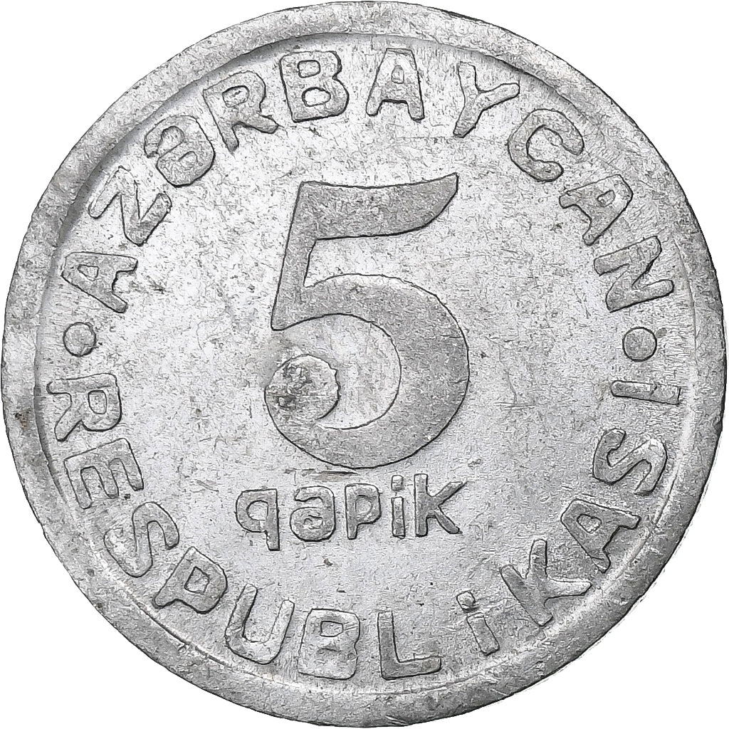 Azerbaijan, 5 Qapik, 1993, Aluminum, MS(63)