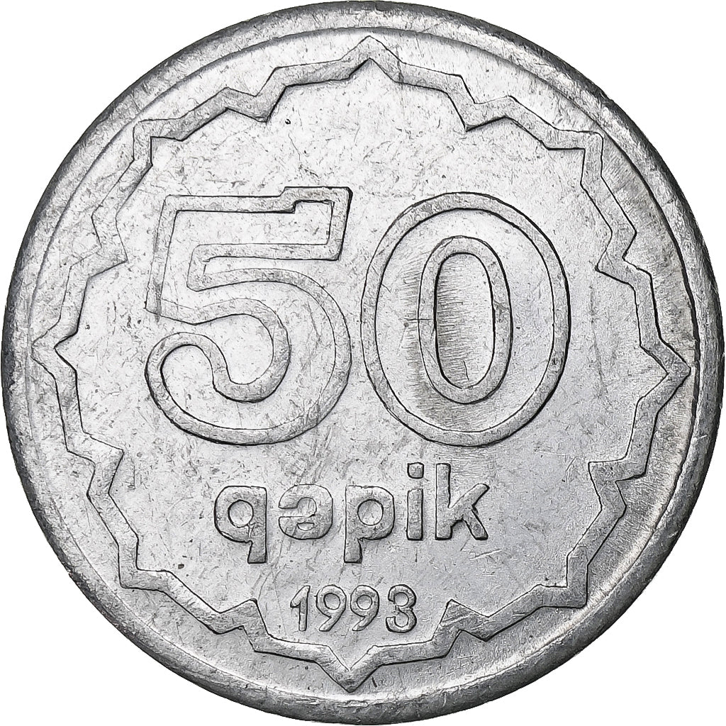 Azerbaijan, 50 Qapik, 1993, Aluminum, MS(63)