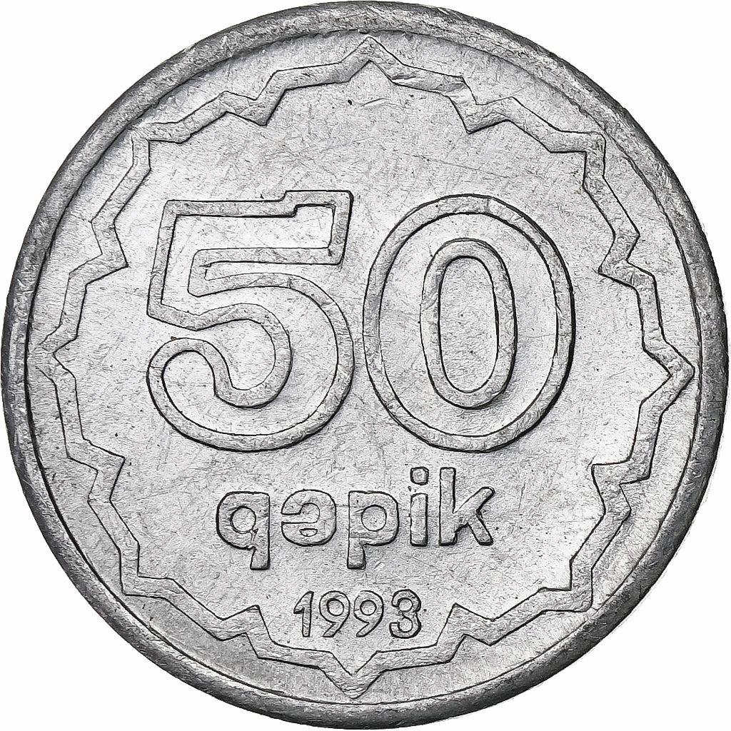 Azerbeidjan, 50 Qapik, 1993, Aluminium, UNC-
