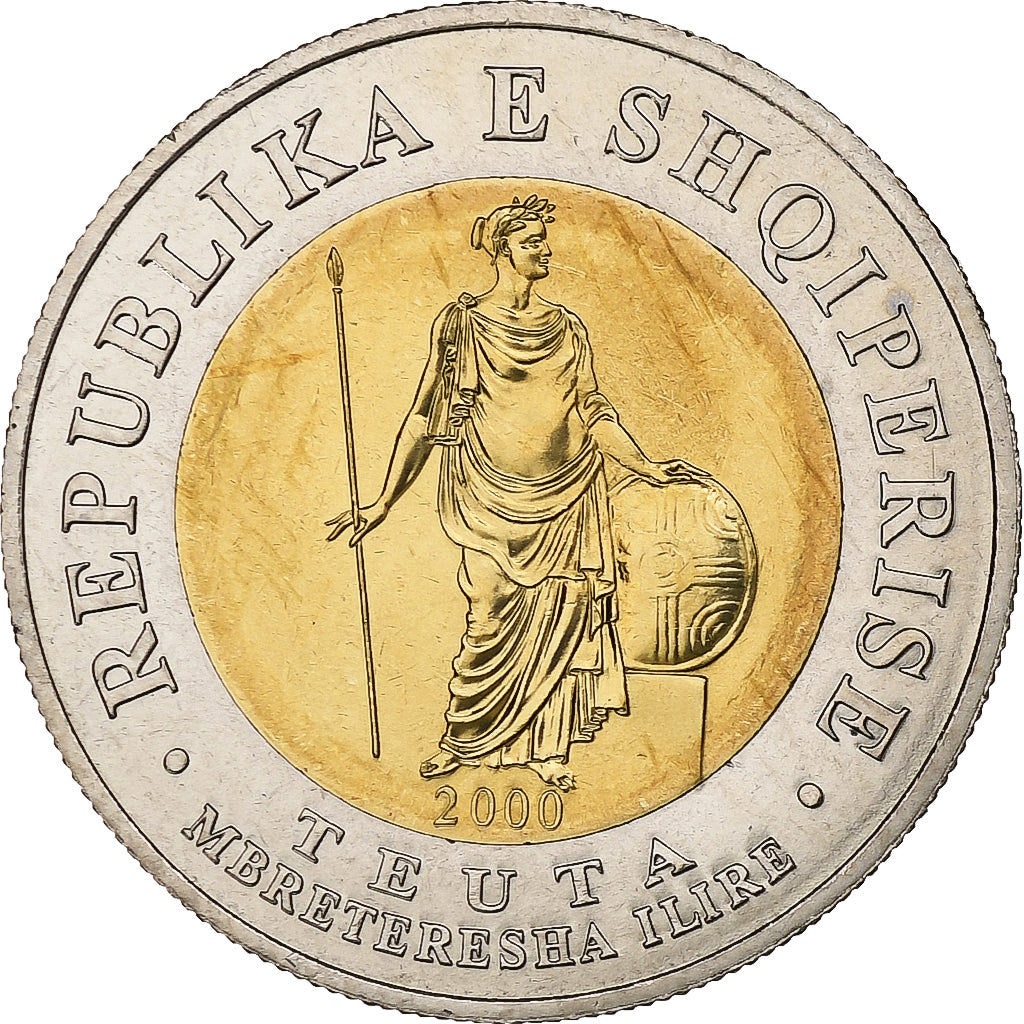 Albânia, 100 Lekë, 2000, Pessac, Bimetálico, MS(63)