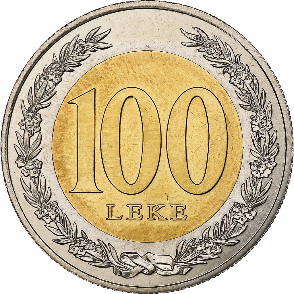 Albânia, 100 Lekë, 2000, Pessac, Bimetálico, MS(63)