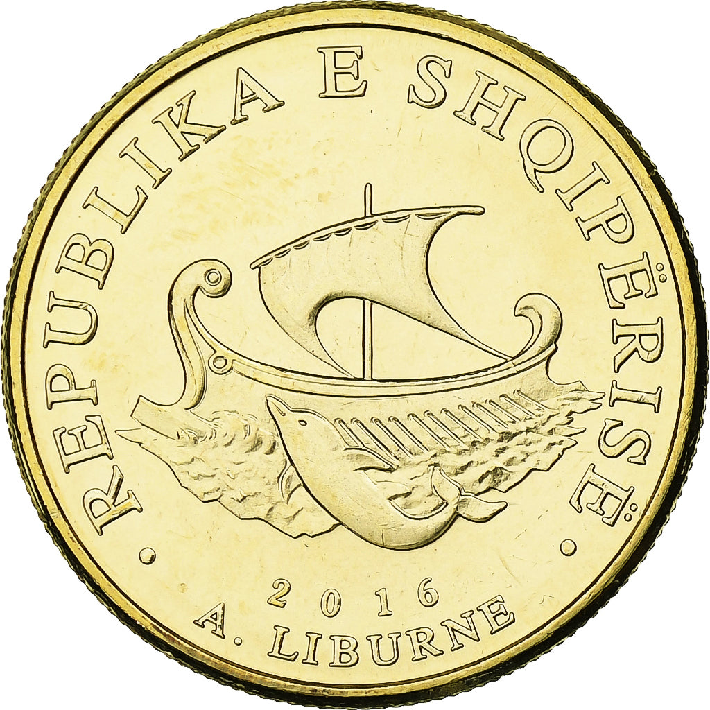 Albania, 20 Leke, 2016, Latón chapado en acero, SC