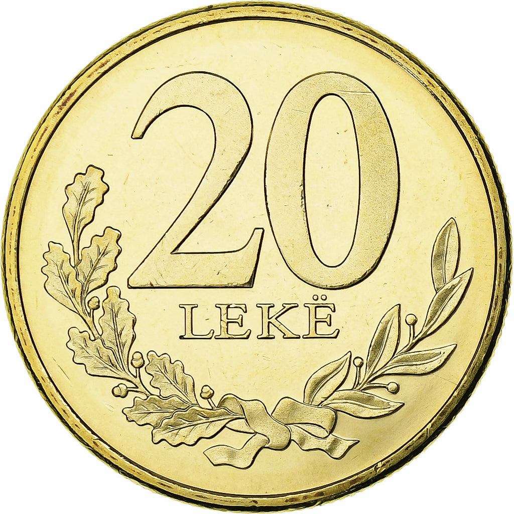 Albania, 20 Leke, 2016, Latón chapado en acero, SC
