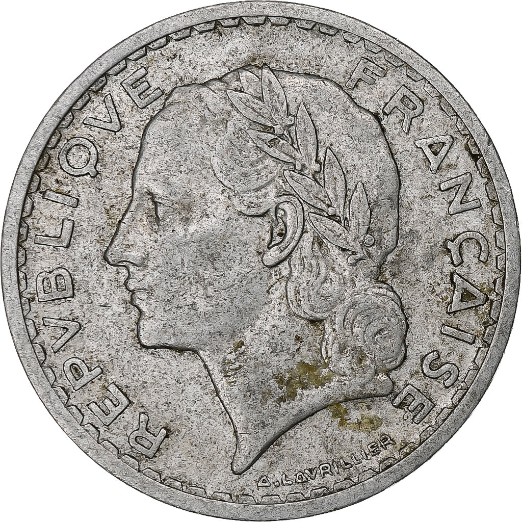Francia, 5 Francs, Lavrillier, 1949, Paris, Alluminio, BB, KM:888b.1