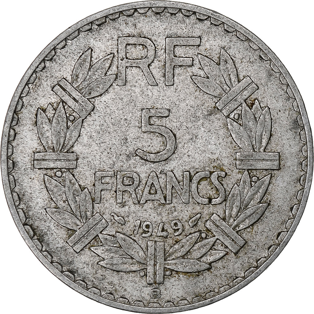 Francia, 5 Francs, Lavrillier, 1949, Paris, Alluminio, BB, KM:888b.1