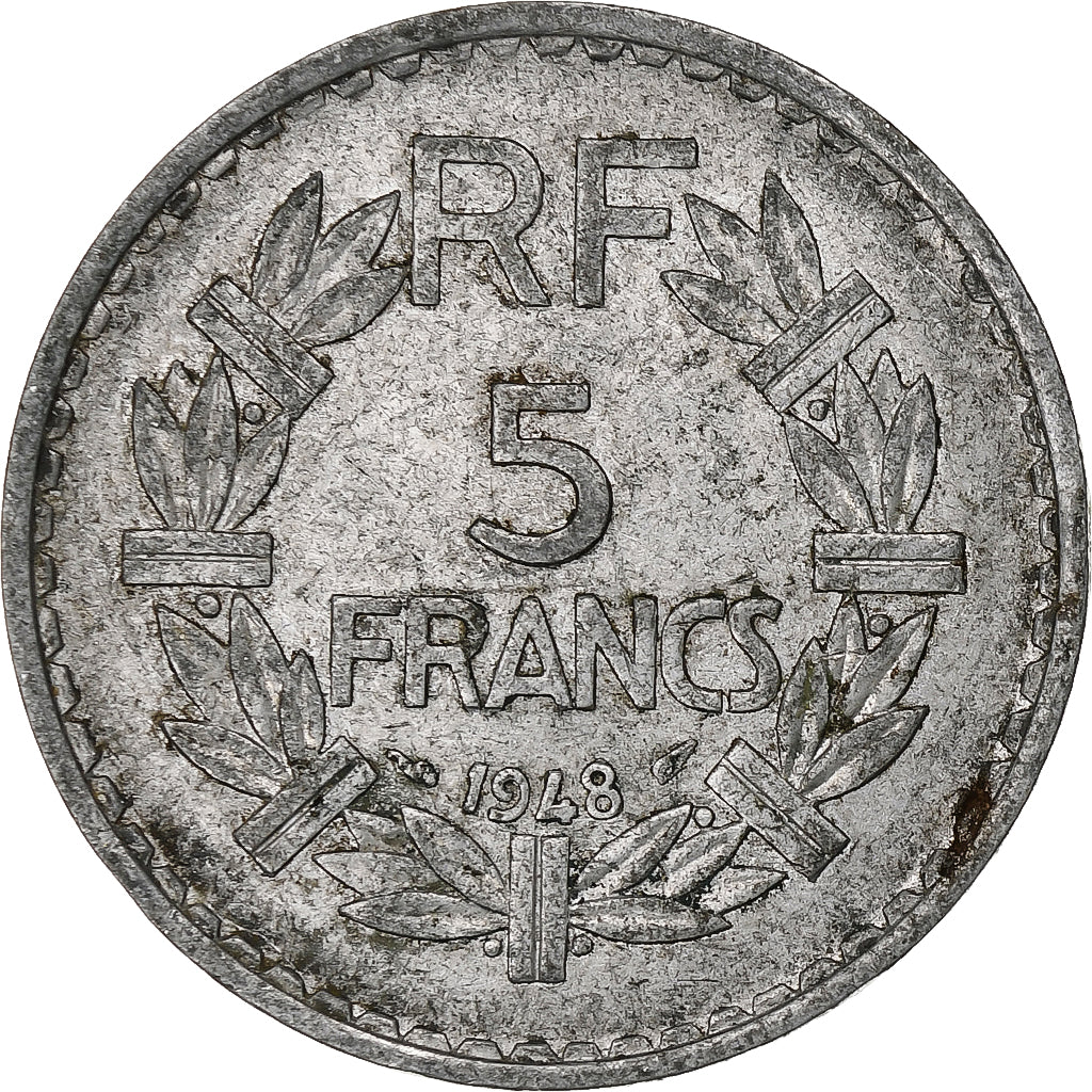 Frankreich, 5 Francs, Lavrillier, 1948, Paris, Aluminium, S+, KM:888b.1