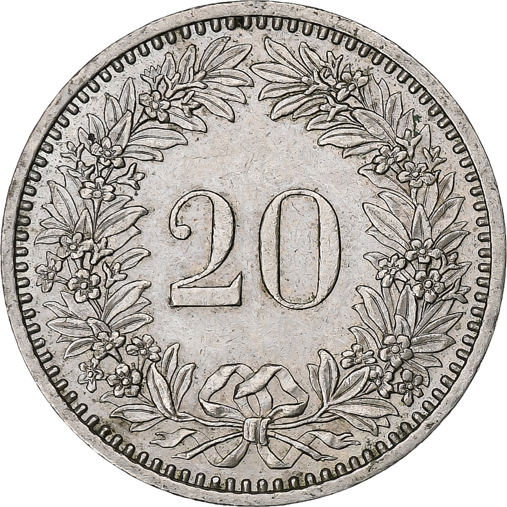 Suiza, 20 Rappen, Libertas, 1982, Cobre - níquel, SC