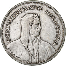 Suiza, 5 Francs, Herdsman, 1931, Bern, Plata, BC+, KM:40