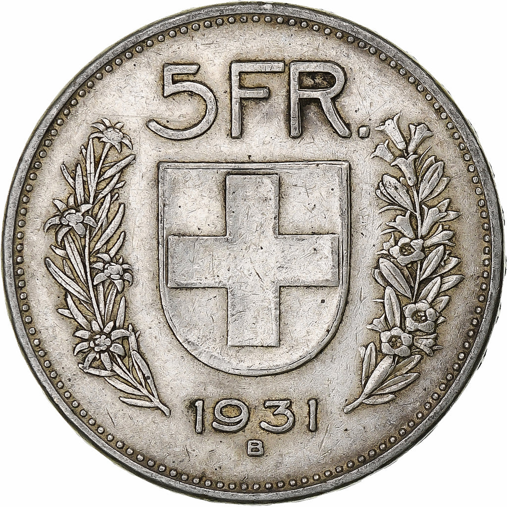 Switzerland, 5 Francs, Herdsman, 1931, Bern, Silver, VF(20-25), KM:40