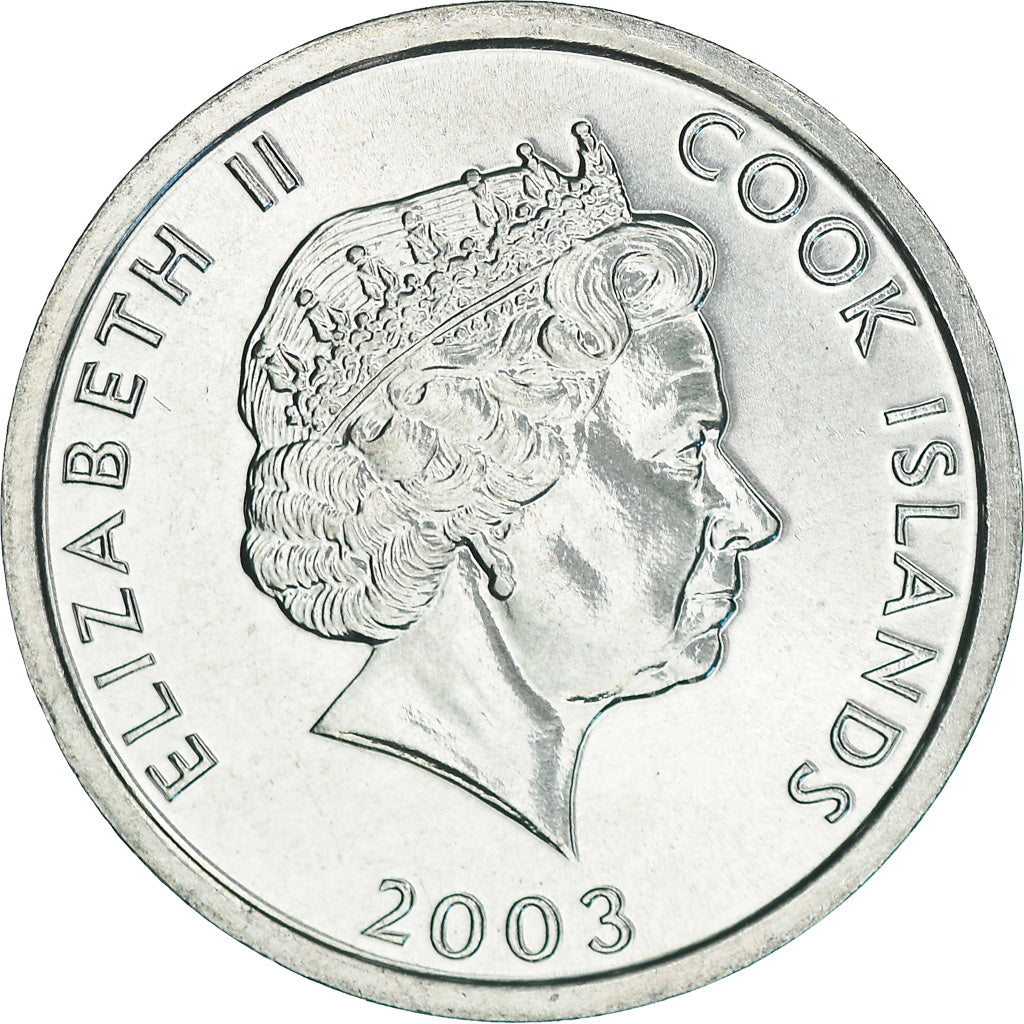 Moneta, Wyspy Cooka, Elizabeth II, Cent, 2003, Franklin Mint, MS(63), Aluminium