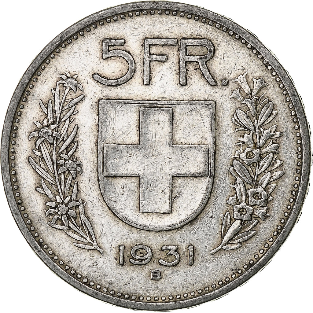Switzerland, 5 Francs, Herdsman, 1931, Bern, Silver, VF(20-25), KM:40