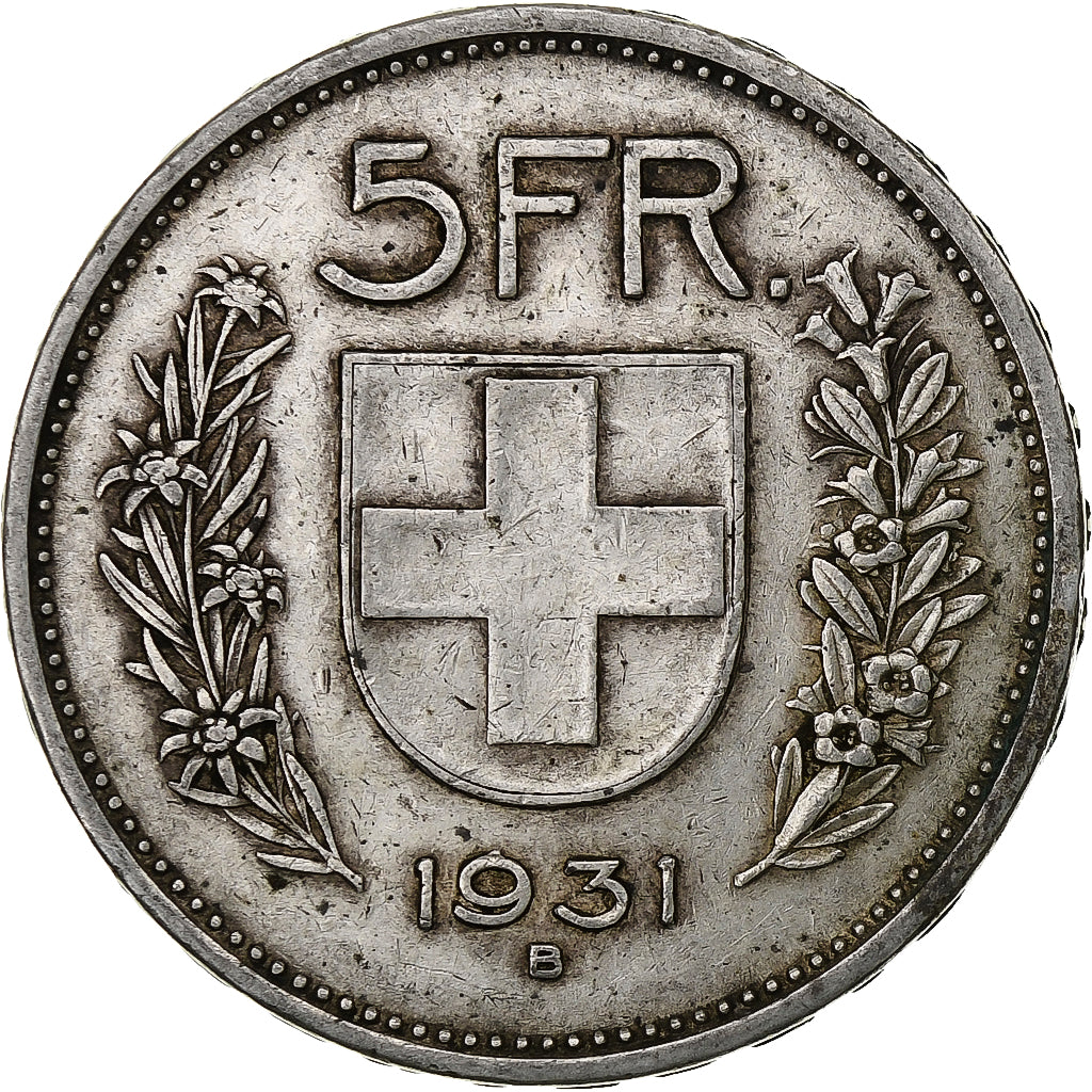 Switzerland, 5 Francs, Herdsman, 1931, Bern, Silver, EF(40-45), KM:40