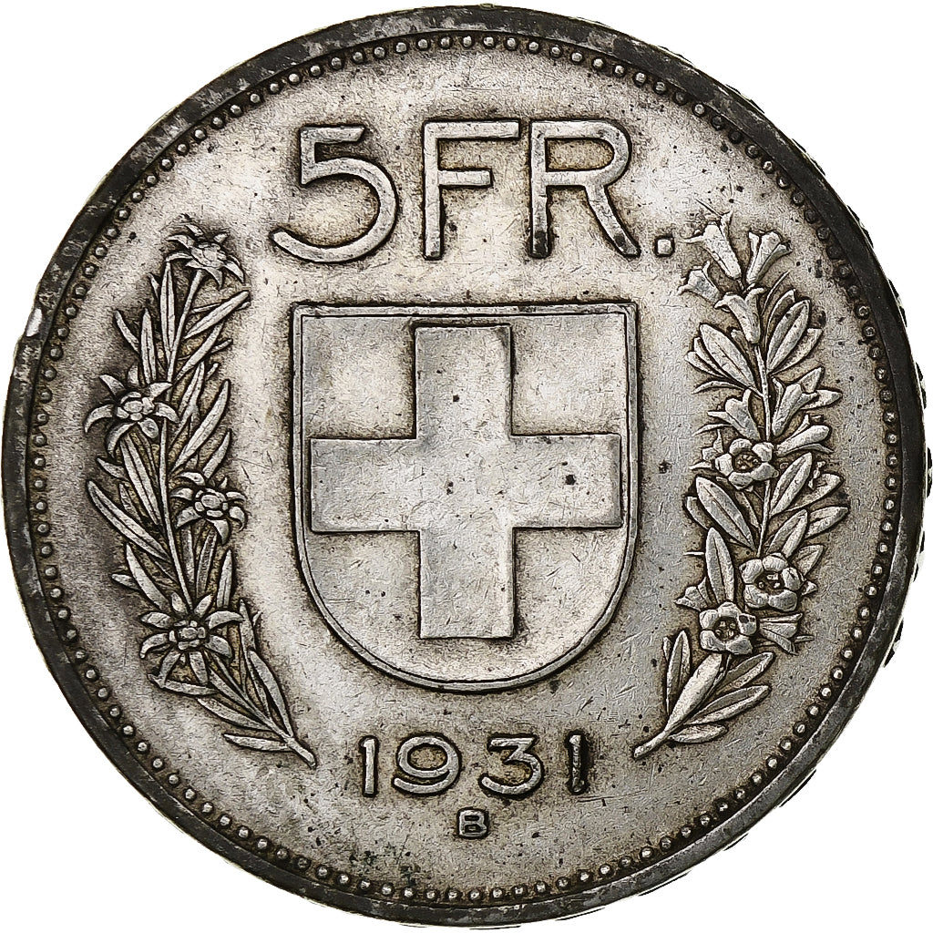 Switzerland, 5 Francs, Herdsman, 1931, Bern, Silver, EF(40-45), KM:40