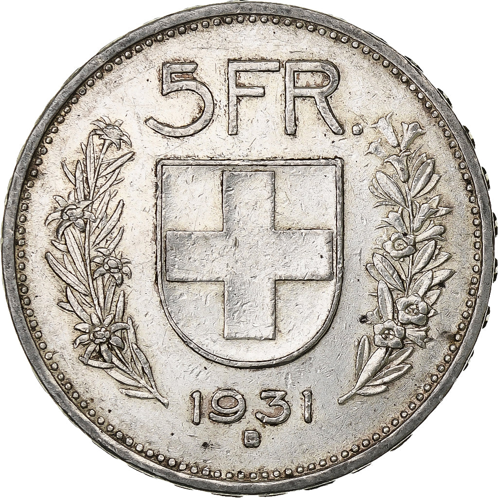 Switzerland, 5 Francs, Herdsman, 1931, Bern, Silver, EF(40-45), KM:40